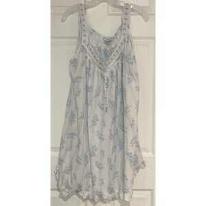 Eileen west Floral Sleeveless Cotton Nap Dress Grannycore Nightgown Womens Xl